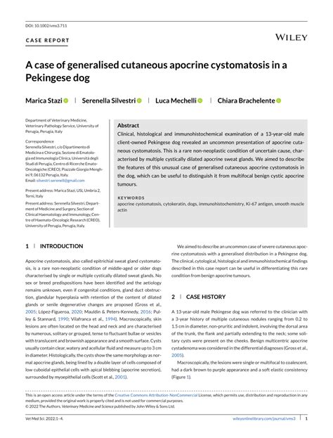 Pdf A Case Of Generalised Cutaneous Apocrine Cystomatosis In A