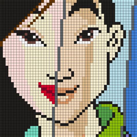 Mulan Perler Bead Pattern Bead Sprite Pixel Art Pattern Disney