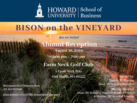Husb Bison On The Vineyard Registration Form Howard University