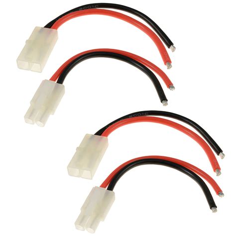 2 X Rc Pairs Male Female Tamiya Battery Connector 14awg 10cm Wire Ebay
