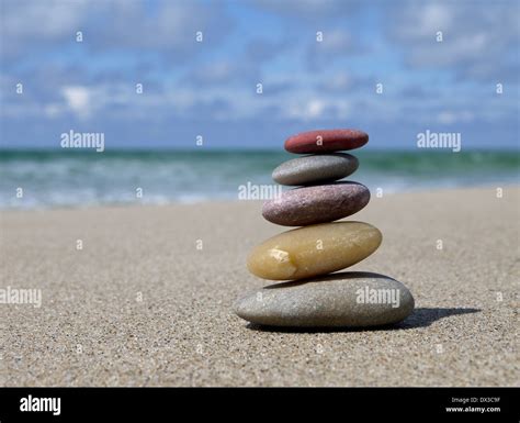 Pile Of Stones At The Beach Stock Photo Alamy