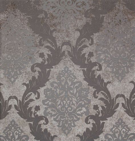 10m Vintage Greysilver Damask Embossed Texture Background