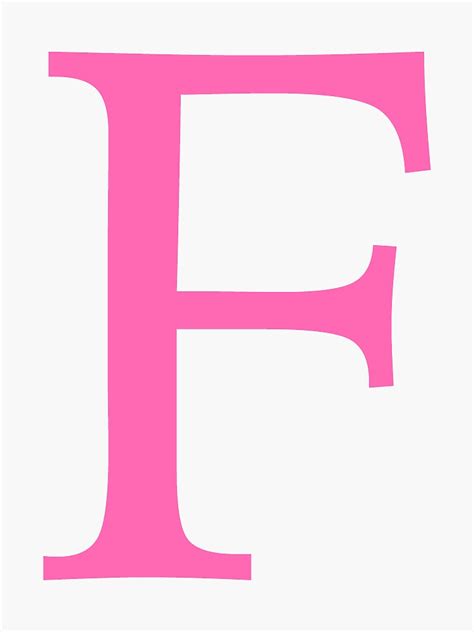 Pink F Sticker For Sale By Lizpappas Redbubble