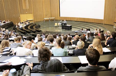 Students in a lecture hall - Stock Image - C010/4132 ...