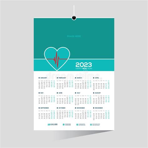 2023 Wall Vector Calendar Design Stock Illustration Illustration Of