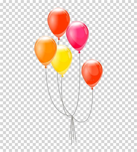 Helium Balloons Bunch Or Group Of Colorful Helium Balloons Isolated On