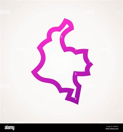 Simplified Stylized Outline Map Of Colombia Stock Vector Image And Art