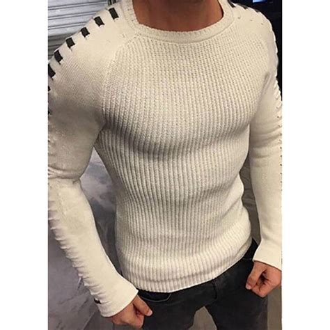 Generico Suéter Casual De Moda Para Hombres Blanco