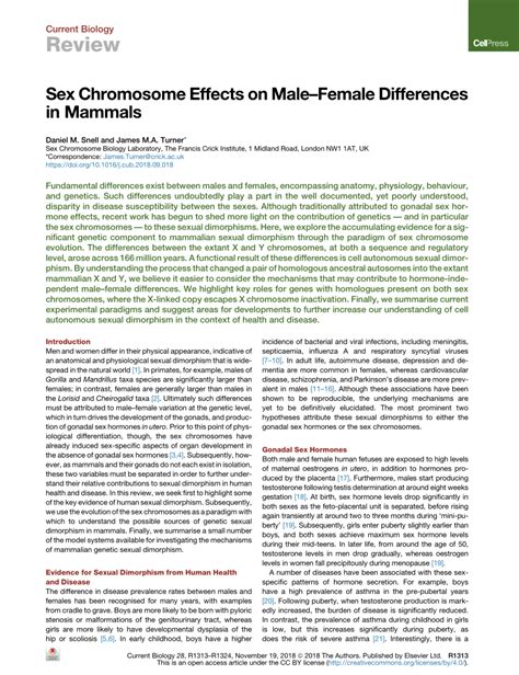 Pdf Sex Chromosome Effects On Malefemale Differences In Mammals