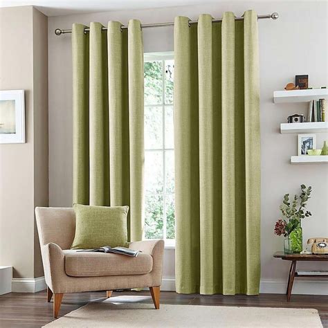 Vermont Green Lined Eyelet Curtains | Dunelm | Green eyelet curtains
