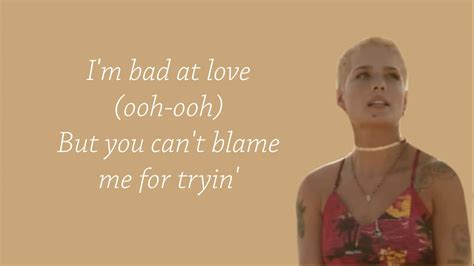 Deutsch translation of bad at love by halsey. Bad at Love - Halsey (Lyric) - YouTube