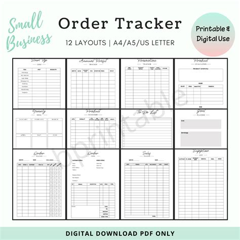 Business Order Tracker Template Planner