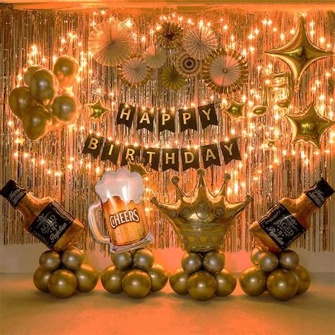 Buy Gogogoodie Gold Birthday Party Decorations Set Luxurious Party Supplies With Lighting String