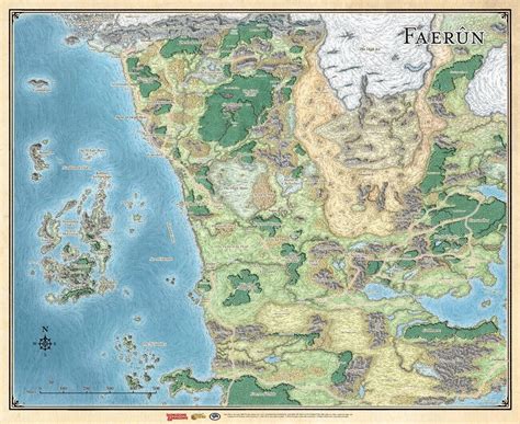 Dungeons And Dragons Sword Coast Adventurers Guide Faerun Map 27 X