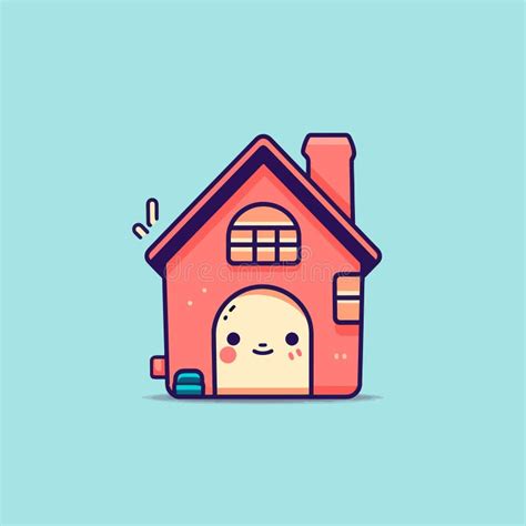 Cute House Chibi Mascot Cartoon Stock Illustration Illustration Of