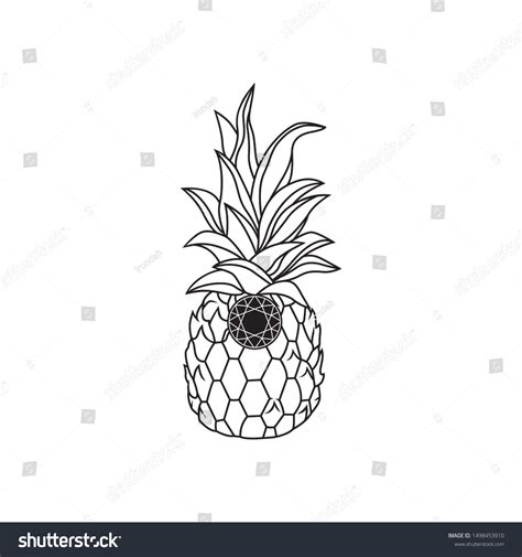 Pineapple Drawing Symbol Hospitality Stock Vector Royalty Free