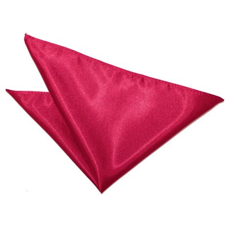 Plain Crimson Red Satin Handkerchief Pocket Square