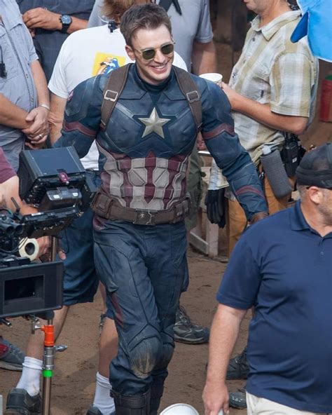 Chris Evans On The Set Of Captain America Civil War May 19th 2015