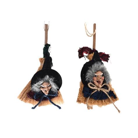 Buy 2pc Witch Broom Costume Hang Decorations Straw Broom Wizard