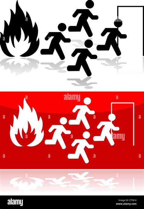 Fire Exit Sign Red Stock Vector Images Alamy