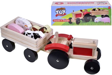 Wooden Tractor And Trailer Play Set Buy Kids Toys Online At Iharttoys