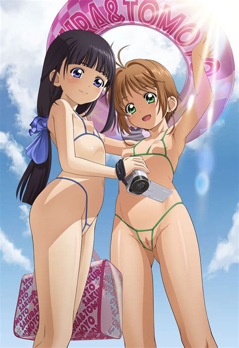 Tooo Daidouji Tomoyo Kinomoto Sakura Cardcaptor Sakura Sony Highres 2girls Ahoge Armpits