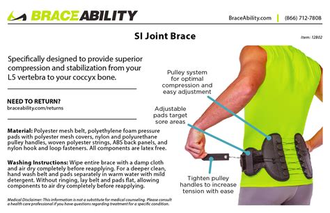 1 Sacroiliac Si Joint Belt Coccyx Tailbone Pain Relief
