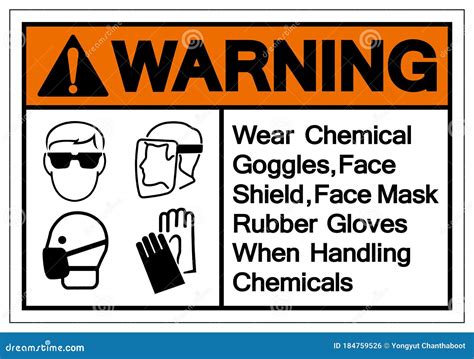 Wear Chemical Goggles And Ear Muffs Symbol Sign Vector Illustration