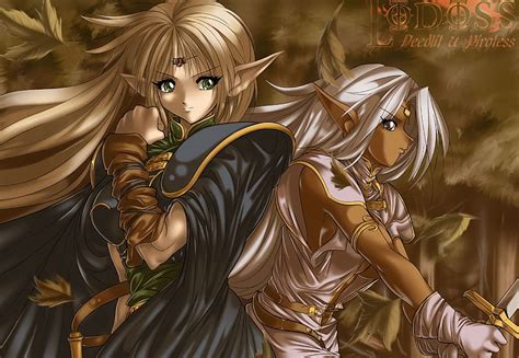 Free Download Lodoss Female Elf White Hair Sexy Warrior Anime Beauty Face Sword