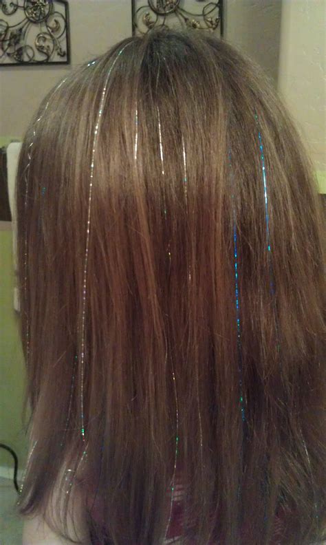 Glitter hair extentions that tie onto strands of hair ...