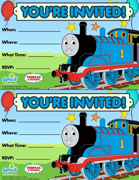 Free Printable Thomas The Train Birthday Invitations Template