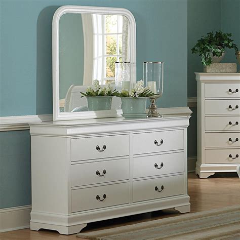 Alfie White 6 Drawer Dresser With Mirror Free Shipping Today