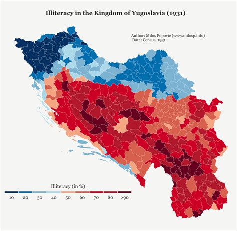 Nepismenost U Kraljevini Jugoslaviji Po Regionima 1931 Rserbia