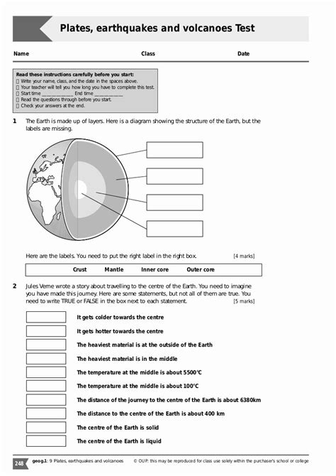 Plate tectonics key to investigation 2: 50 Plate Tectonics Worksheet Answer Key | Chessmuseum ...