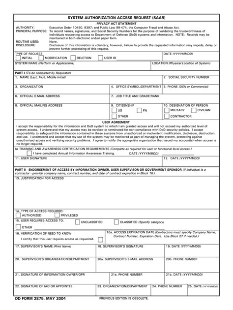 Dd 2875 2004 Fill And Sign Printable Template Online Us Legal Forms