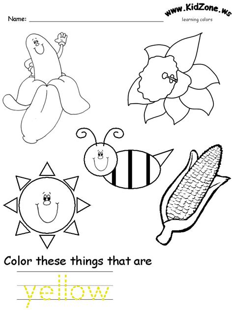 Free Printable Yellow Coloring Pages