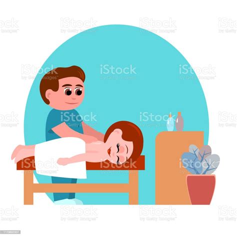 Masseur Makes Massage To A Woman Stock Illustration Download Image