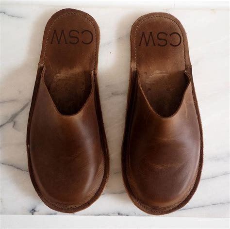 Personalised Handmade Mens Leather Slippers By Stabo Leather