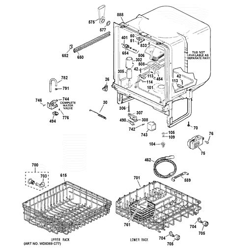 Ge Model Gsd2100v55bb Dishwasher Genuine Parts