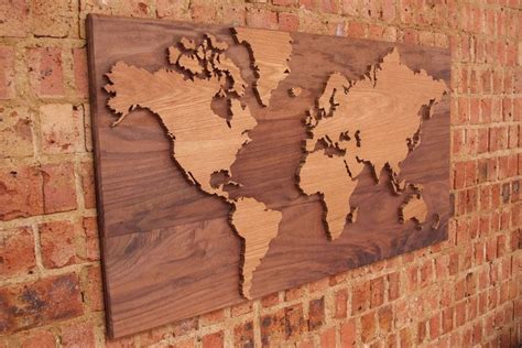 Wooden World Wall Map
