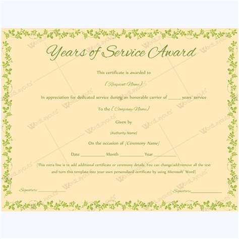 Years of service certificate template. 13 best Years of Service Award images on Pinterest | Award certificates, Certificate templates ...