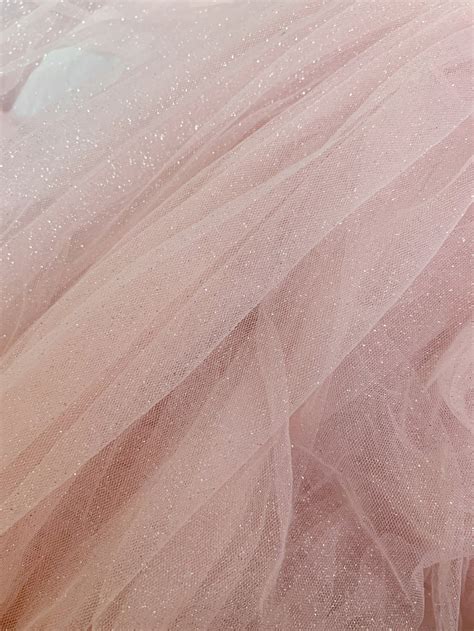 Sparkle Pink Tulle Fabric With Glitters For Dress Tulle With Etsy