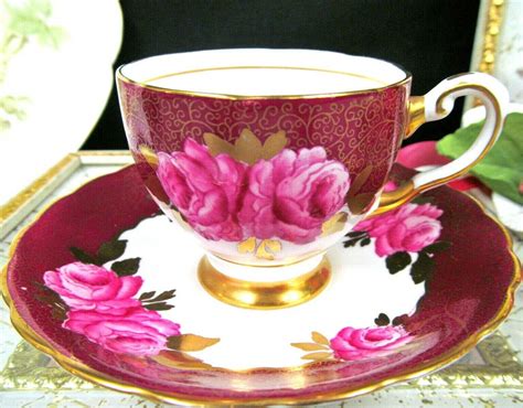 Tuscan Bone China Tea Cup And Saucer Pink Roses Tea Cups Bone China Tea Cups Tea Cups Vintage