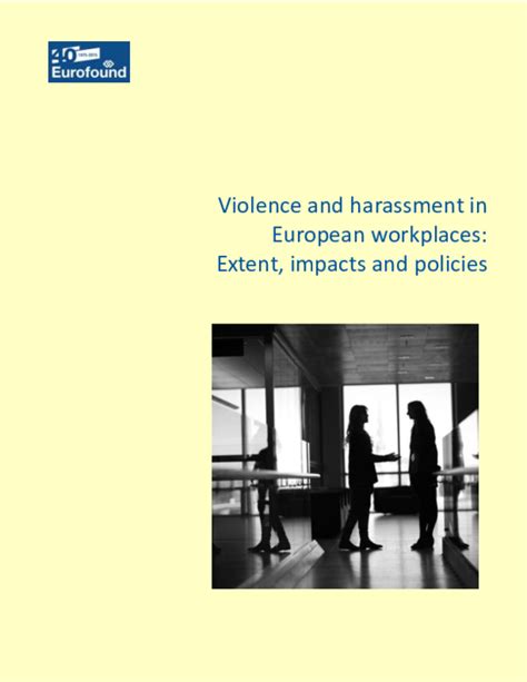 Pdf Violence And Harassment In European Workplaces Extent Impacts And Policies Daniele Di