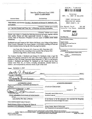 Wisconsin Quit Claim Deed Fill And Sign Printable Template Online