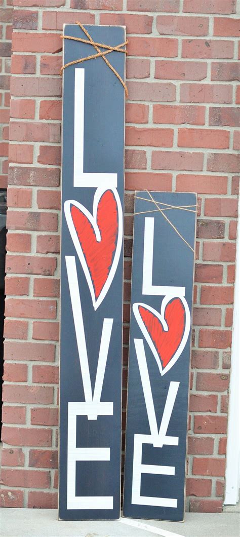 Valentines Day Sign Rustic Welcome Sign Love Porch Decor Etsy