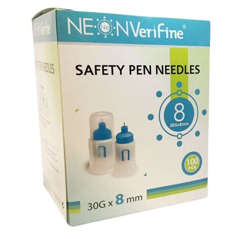 Buy Neon Verifine Safety Pen Needles 8mm 30g 100 Pen Needles Dock