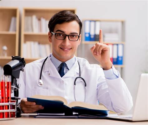 Young Doctor Studying Medical Education Stock Image Image Of Doctor