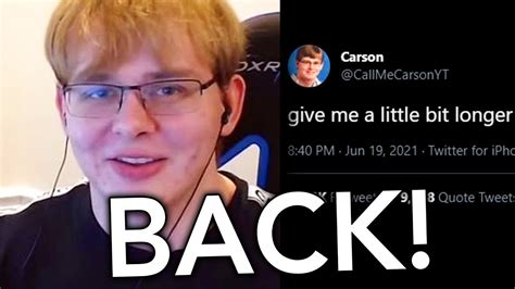 Callmecarson Is Coming Back Youtube