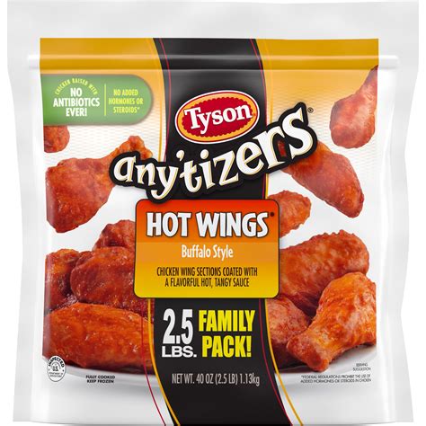 Tyson Anytizers Buffalo Style Bone In Hot Wings Shop Chicken At H E B